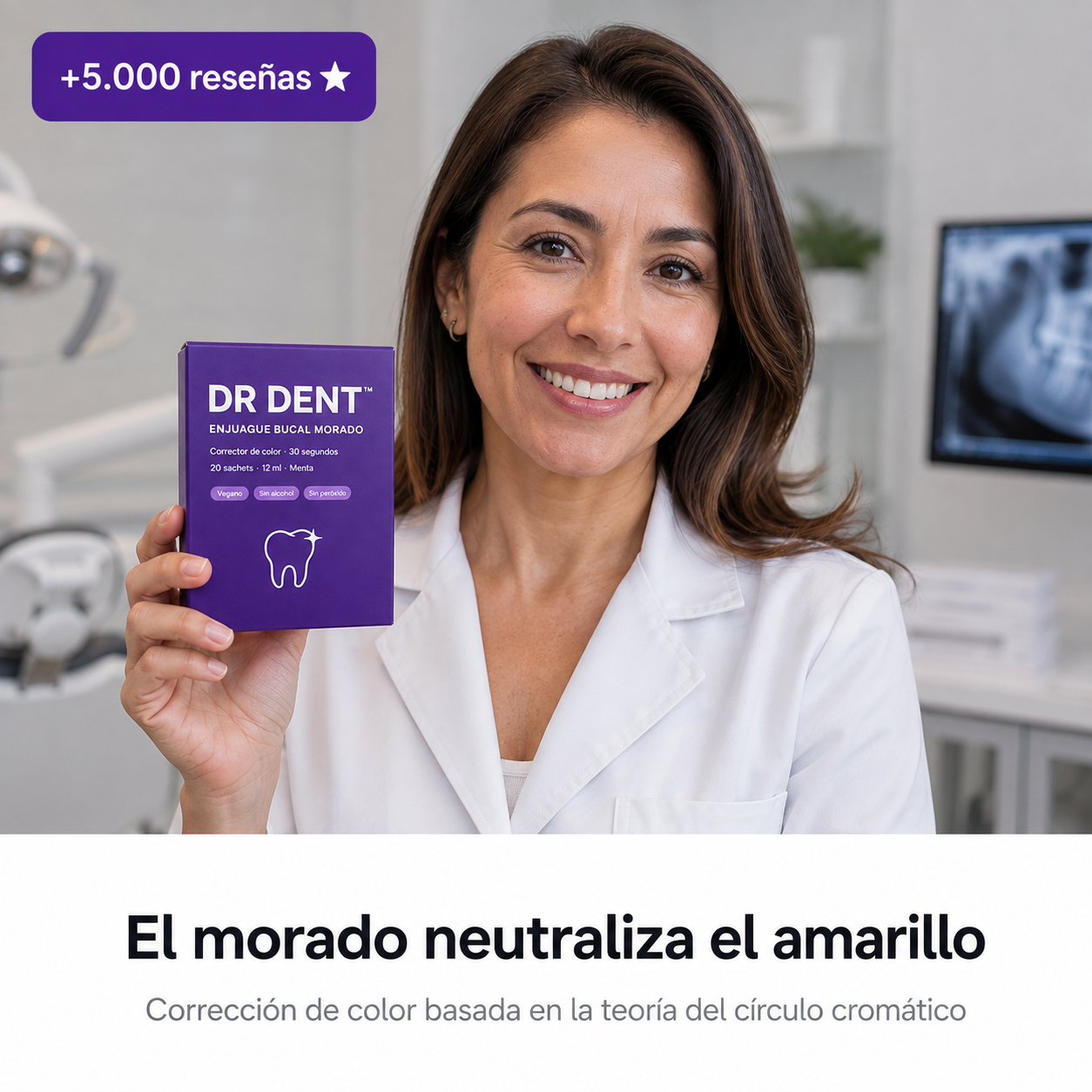 El morado neutraliza el amarillo - correccion de color basada en el circulo cromatico