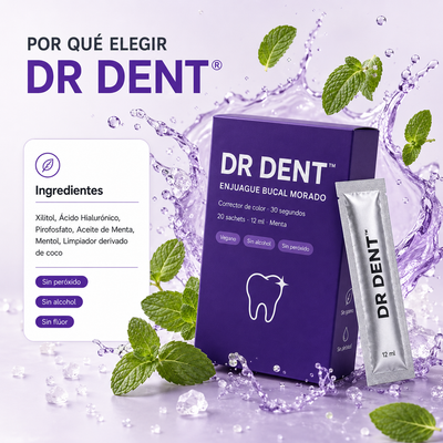 Por que elegir DR DENT - ingredientes con menta y splash morado